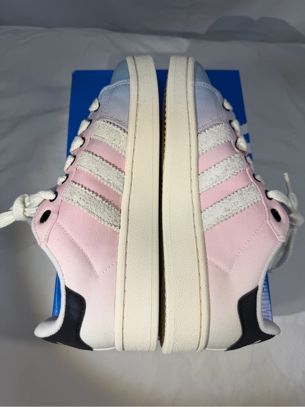 NWT Adidas Campus Pastel Pink & Blue Canvas Sneakers 6.5M/8W - Picture 4 of 9